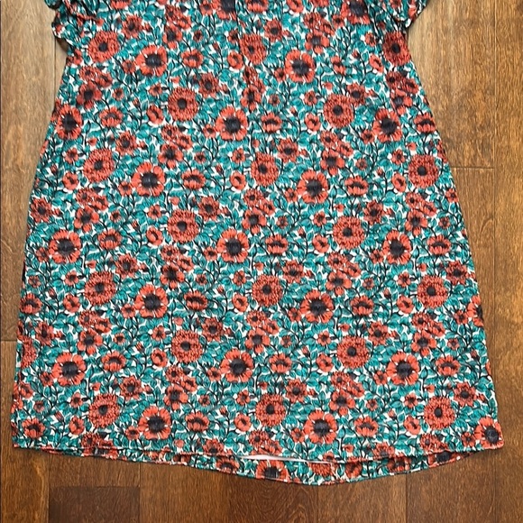 Rebecca Taylor Silk & Cotton Floral Dress, Still Has Button Bag Attached, Size 6 - Picture 7 of 12